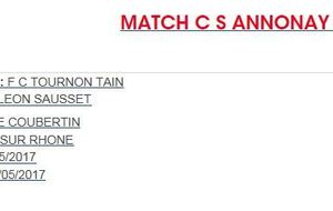 8ème de finale le 28 mai 2017, 15h00 à TOURNON