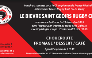 Repas d'avant match à la Bièvre