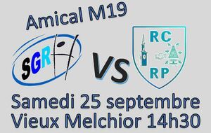 Samedi 25 septembre 14h30 au stade Vieux Melchior