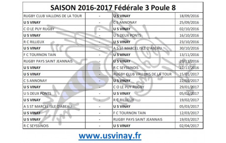 La poule 8 Saison 2016-2017