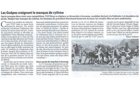 L'article de la semaine 20-01-2017