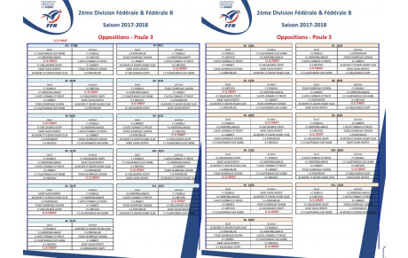 Le calendrier 2017/2018...