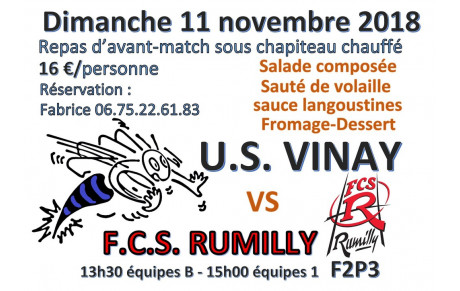 Repas d'avant match dimanche 11/11