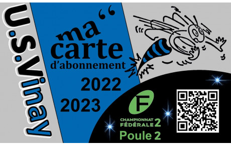 Carte d’abonnement pour la saison 2022-2023 :